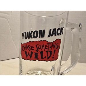 Yukon Jack Chase Something Wild Glass Beer Mug Stein 5.5 Inch Clear Barware #1
